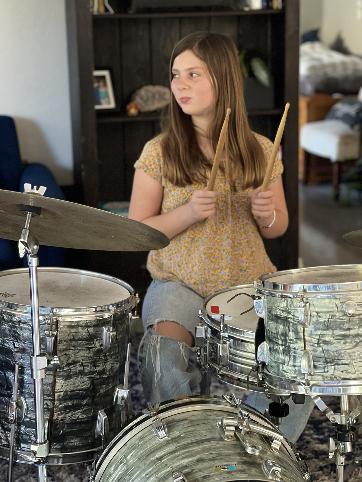 OC Drum Academy student at the drums